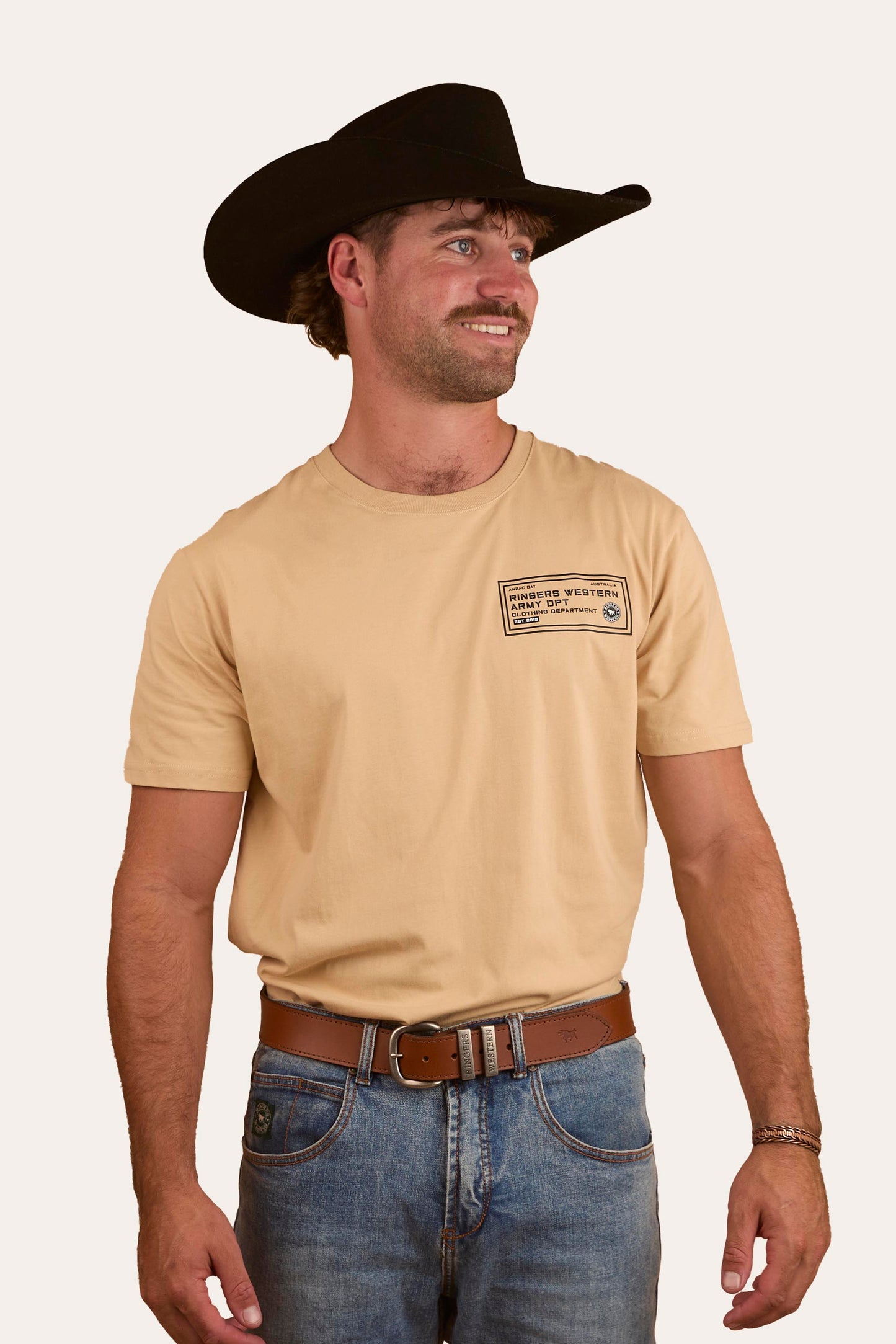 Two-Up Unisex T-Shirt - Dark Sand