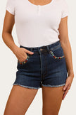 Gracie Womens Denim Short - Dark Wash Blue