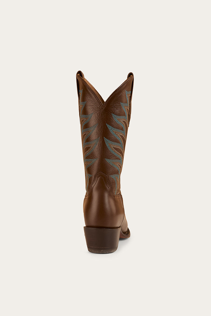 Longreach Womens Cuban Heel Boot - Saddle Tan