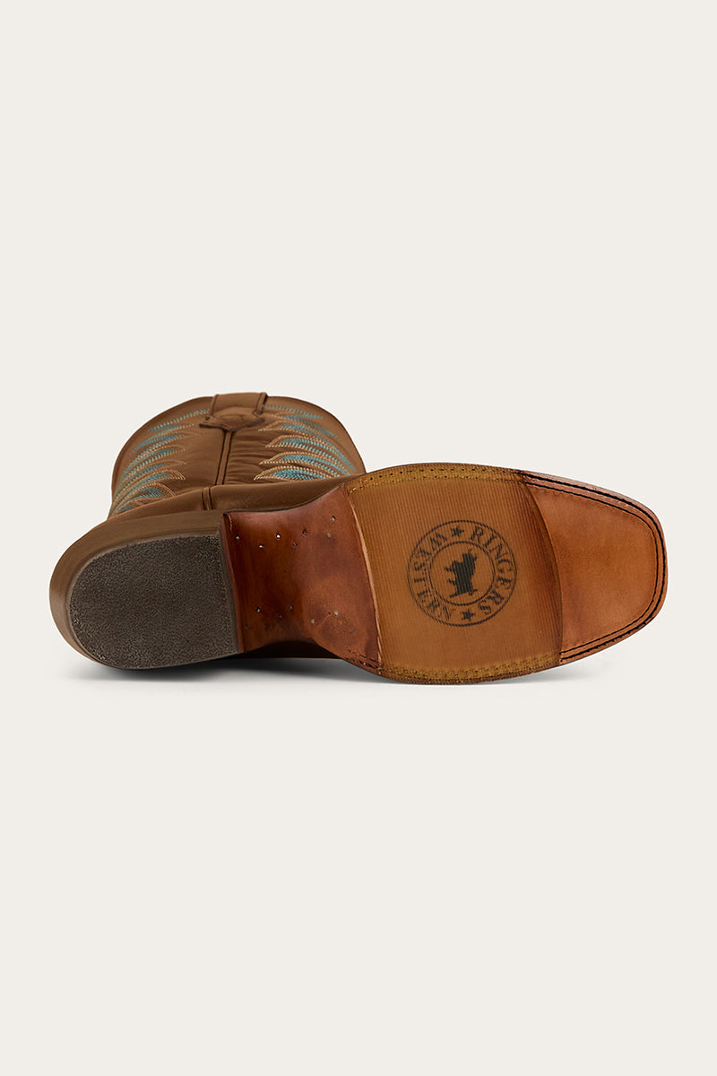 Longreach Womens Cuban Heel Boot - Saddle Tan