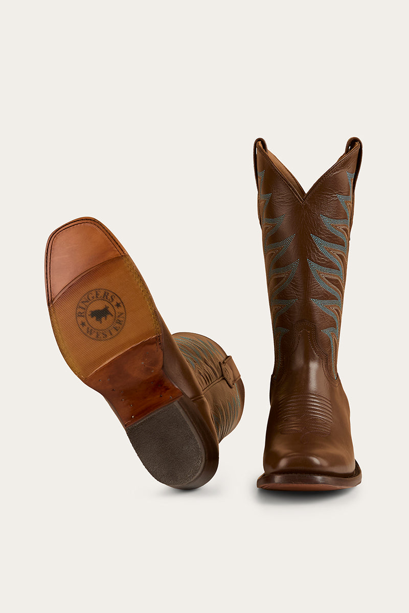 Longreach Womens Cuban Heel Boot - Saddle Tan