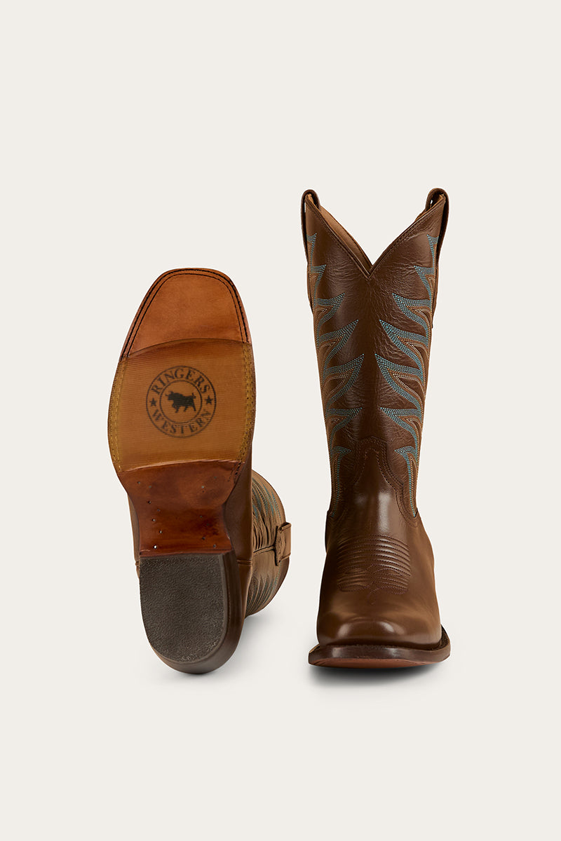 Longreach Womens Cuban Heel Boot - Saddle Tan