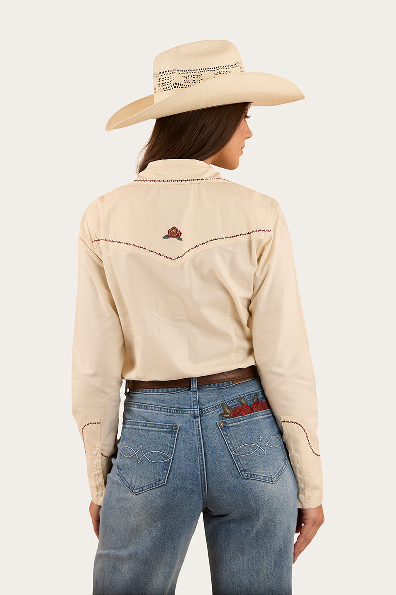 Desert Rose Womens Western Shirt - Off White