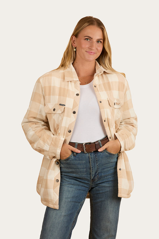 Sadie Womens Sherpa Flannel - Woodsmoke
