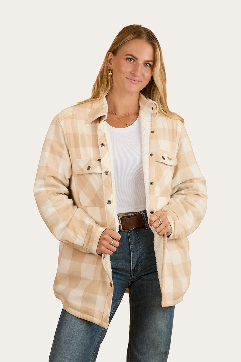 Sadie Womens Sherpa Flannel - Woodsmoke