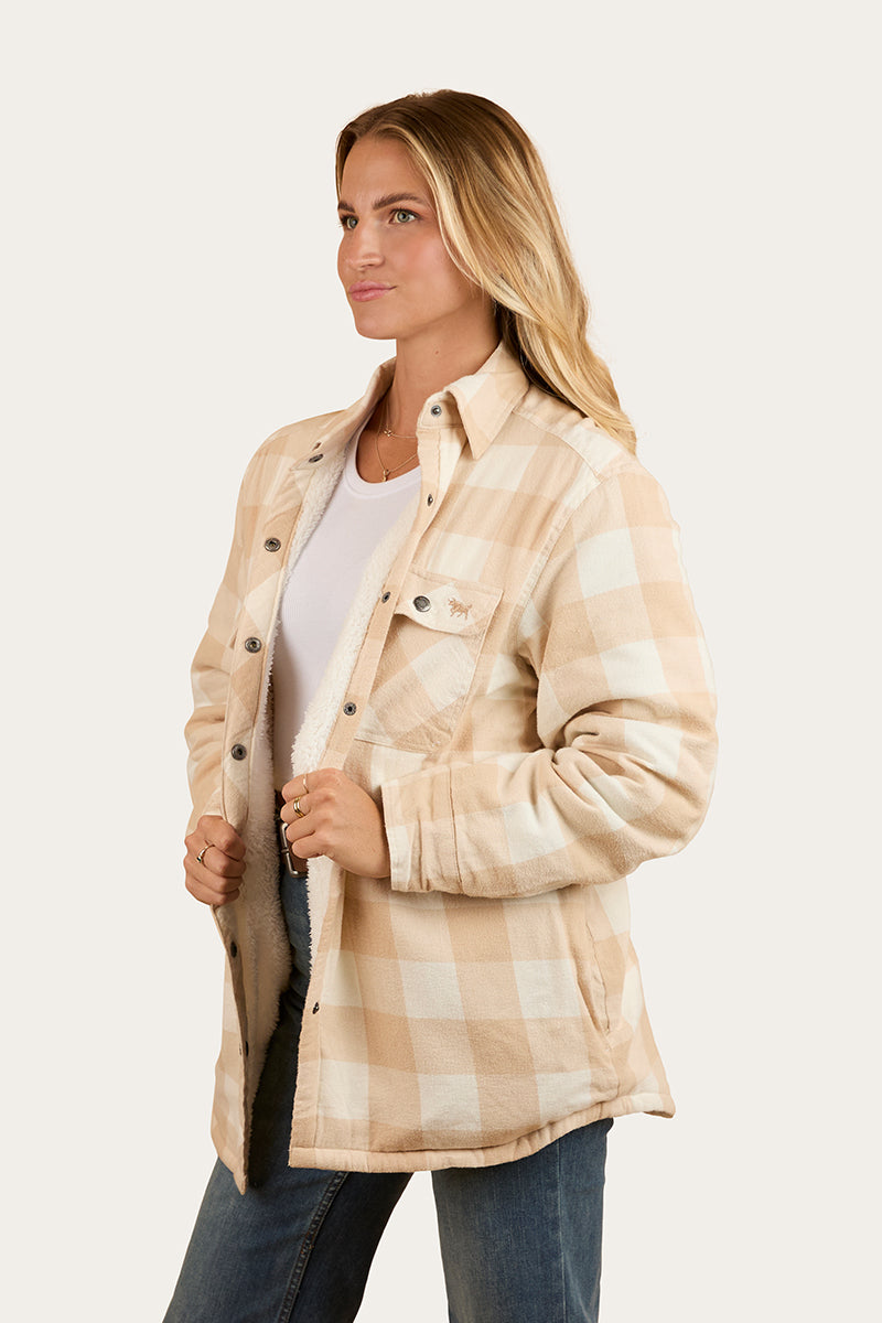 Sadie Womens Sherpa Flannel - Woodsmoke