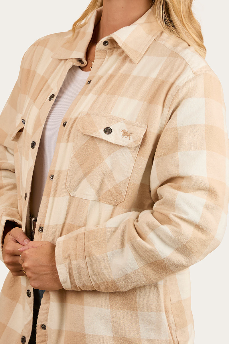 Sadie Womens Sherpa Flannel - Woodsmoke