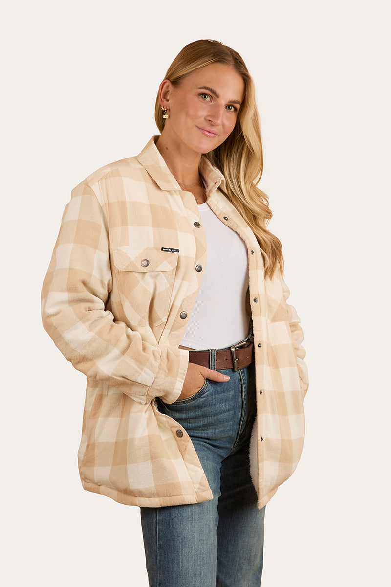 Sadie Womens Sherpa Flannel - Woodsmoke
