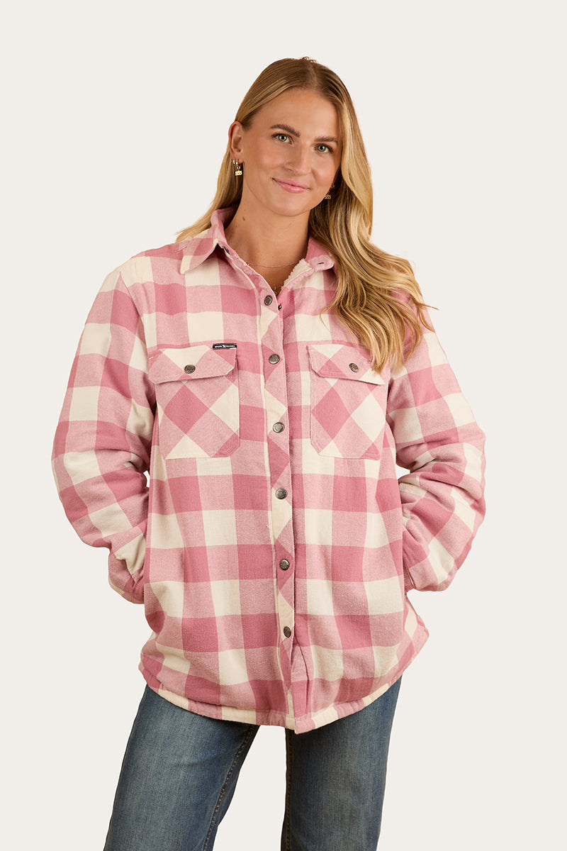 Sadie Womens Sherpa Flannel - Dusty Rose