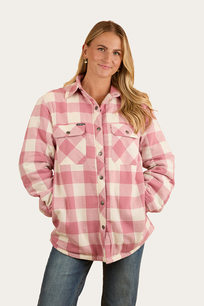 Sadie Womens Sherpa Flannel - Dusty Rose
