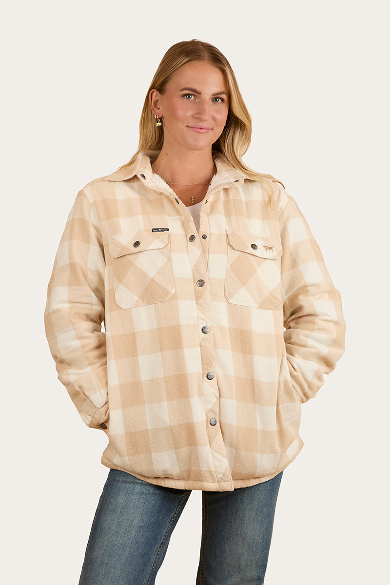 Sadie Womens Sherpa Flannel - Woodsmoke
