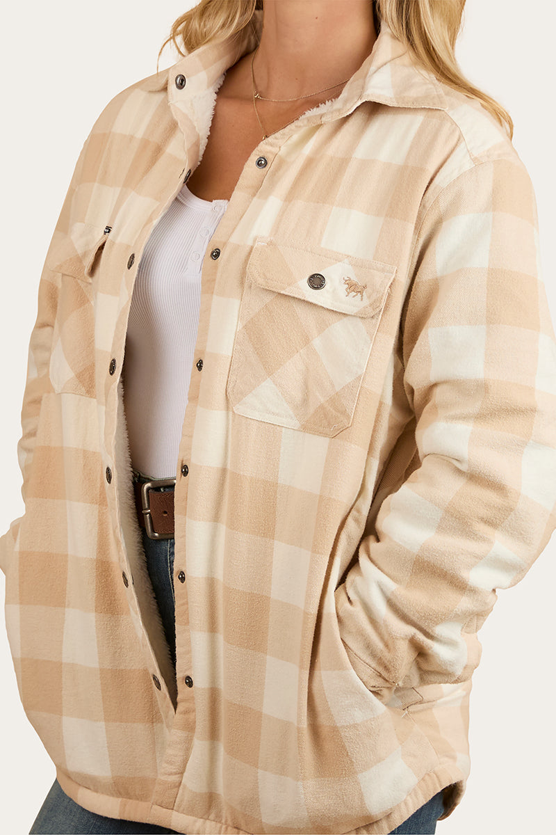 Sadie Womens Sherpa Flannel - Woodsmoke